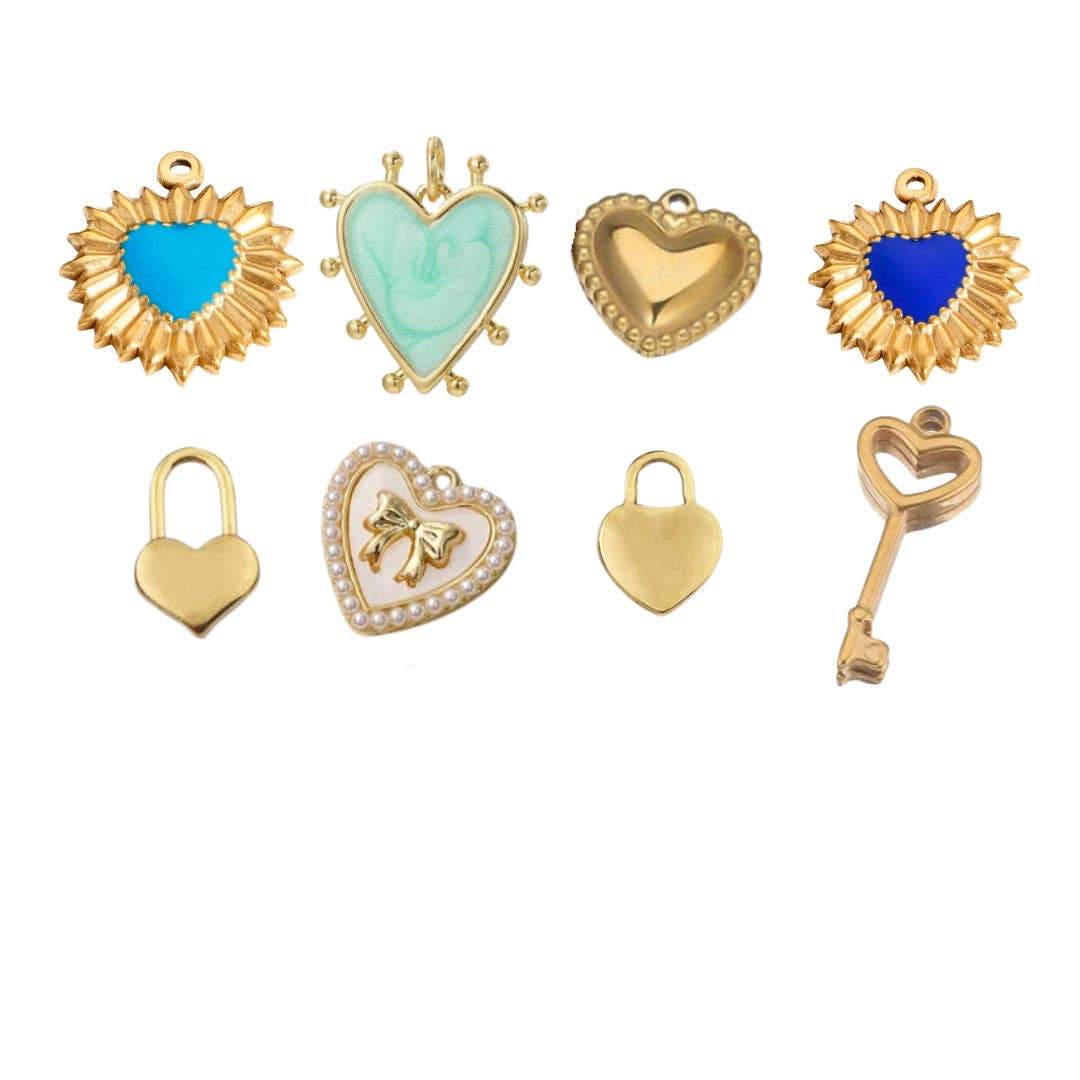 Hearts & Bow Charms