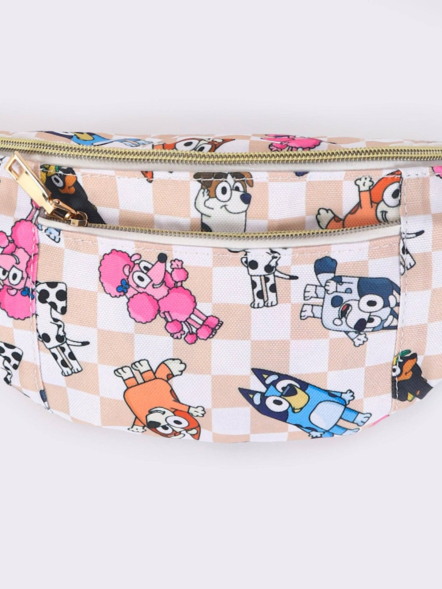 Khaki Checkered Character Fanny Pack