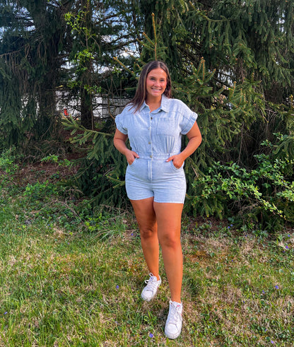 Georgia Woven Short Sleeve Romper