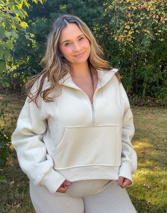 Ivory Fleece Pullover