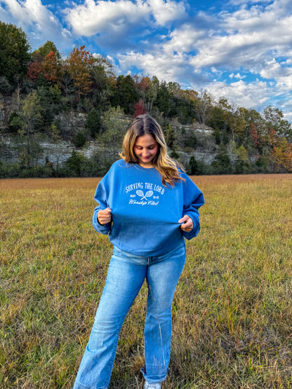 Embroidered Serving The Lord Crewneck